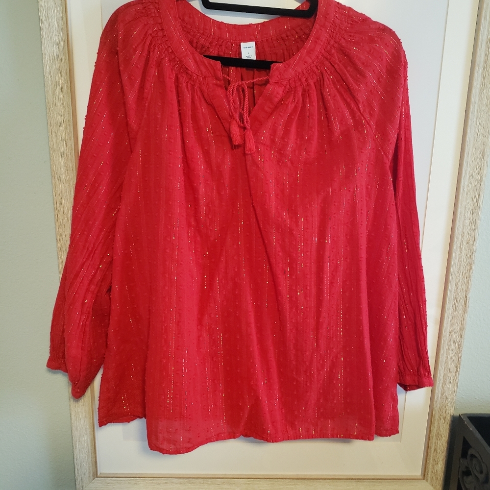 Red Long sleeve blouse !!!! - Picture 2 of 6